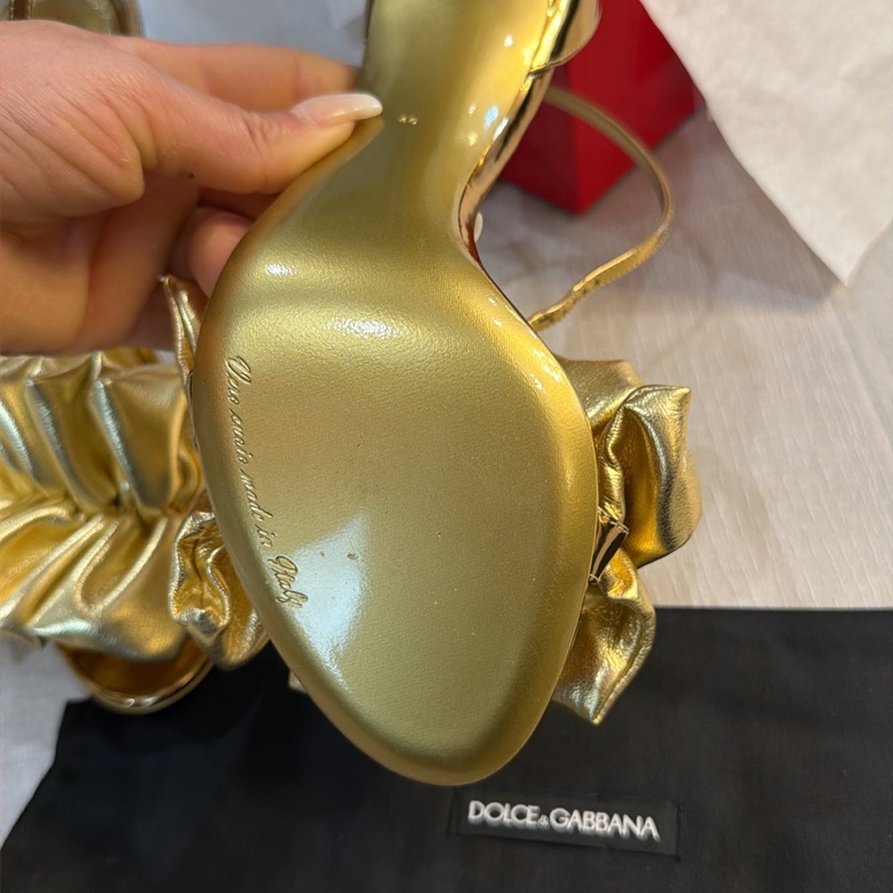 Dolce and gabbana NWT Sandalo Specchio Oro gold heels - Picture 6 of 8